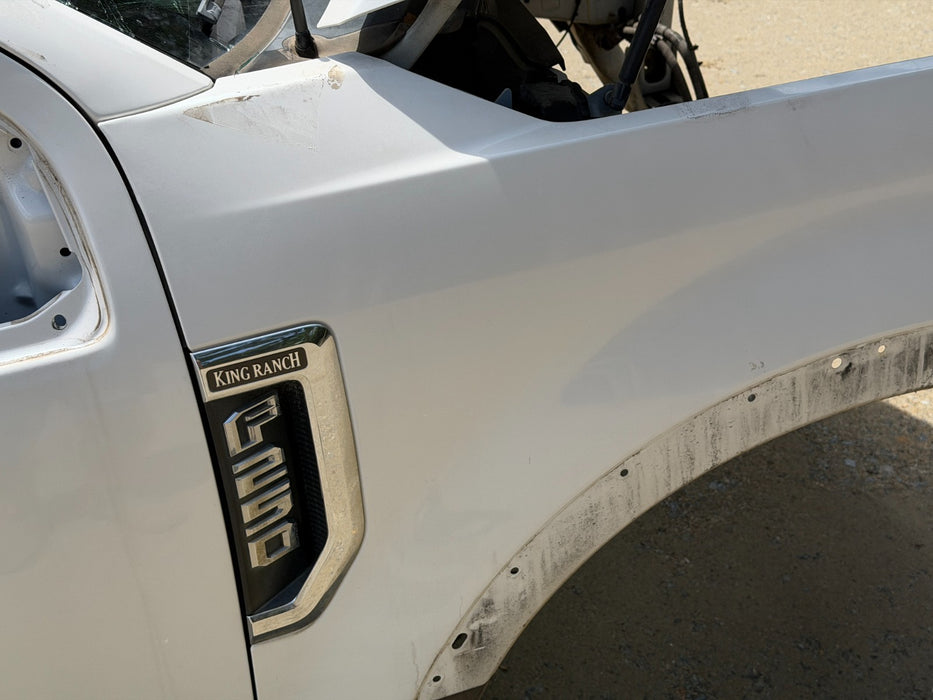 2017-2022 FORD F250 F350 KING RANCH PEARL WHITE 2 TONE PASSENGER FENDER (UG, H5)