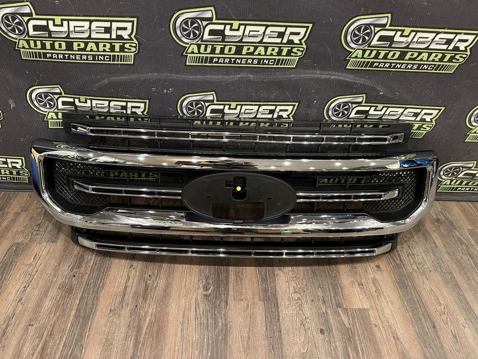 2020 2021 2022 FORD F250 F350 PLATINUM CHROME GRILLE GRILL OEM ~BROKEN TAB~