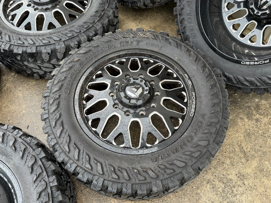 FORD F450 FUEL FORGED WHEELS 10X225 DIRECT BOLT ON 37" YOKOHAMA GEOLANDER M/T