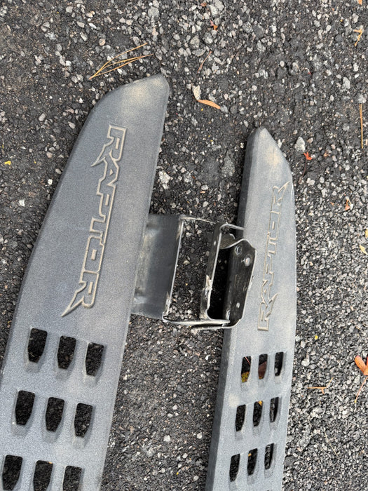 OEM Take Off Ford F150 RAPTOR 15-24 Black Running Boards CREW CAB W BRACKETS 40K