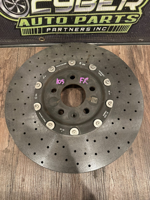 2021 AUDI R8 FRONT PASSENGER RIGHT CARBON CERAMIC BRAKE ROTOR OEM 4S0.615.302.A