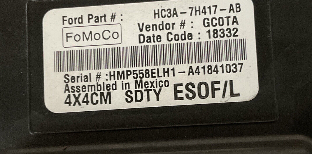 2017-2019 FORD F250 F350 F450 SD TRANSFER CASE CONTROL MODULE OEM HC3A-7H417-AB