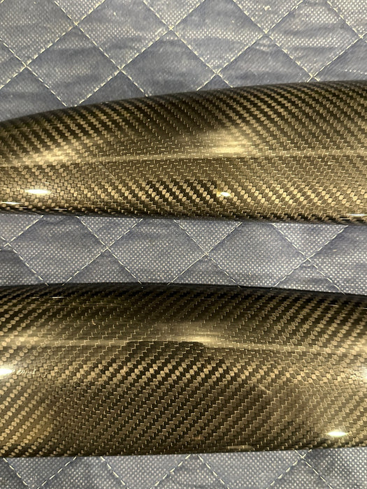 2014 AUDI R8 SPYDER LEFT RIGHT CARBON FIBER DOOR PANEL TRIM MOULDING 420 867 410