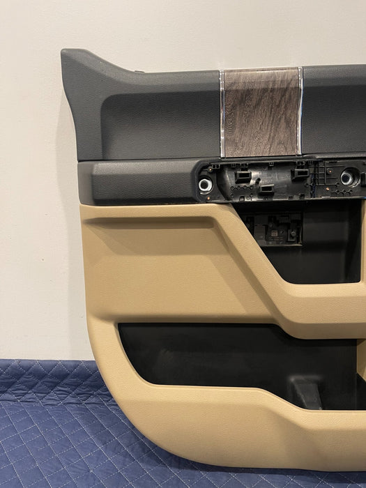 2017-2019 FORD F250 F350 F450 LARIAT TAN REAR LEFT  DOOR PANEL OEM *NO HANDLE