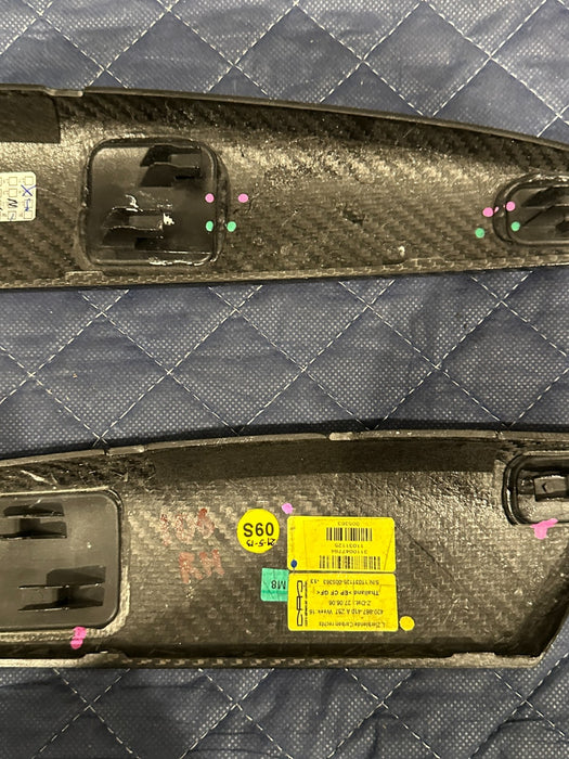 2014 AUDI R8 SPYDER LEFT RIGHT CARBON FIBER DOOR PANEL TRIM MOULDING 420 867 410