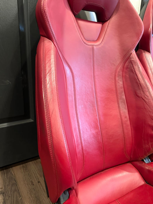 2015 LAMBORGHINI HURACAN LP610-4 RED LEATHER FRONT SEATS OEM GENUINE OEM *WEAR*