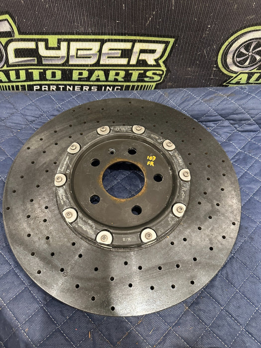 2014 AUDI R8 FRONT RIGHT PASSENGER CARBON CERAMIC BRAKE ROTOR OEM 420 615 302 G