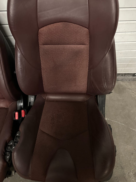 2010 NISSAN 370Z CONVERTIBLE FRONT LEFT DRIVER RIGHT PASSENGER SEATS BURGUNDY