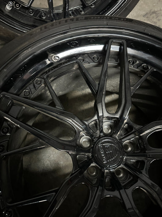 2021 AUDI R8 21X12 5X112 ANRKY REAR WHEELS RIMS PAIR TIRE GENUINE OEM ~CURBRASH~