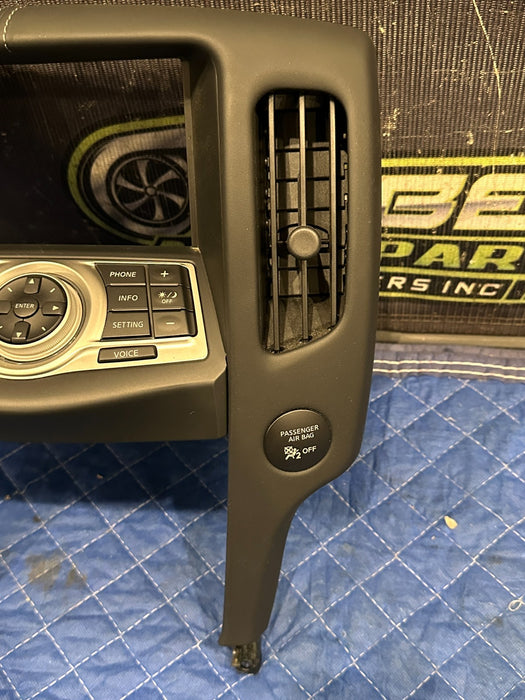 2013 NISSAN 370Z SPORT CENTER DASH AUDIO A/C CLIMATE CONTROL BEZEL PANEL OEM