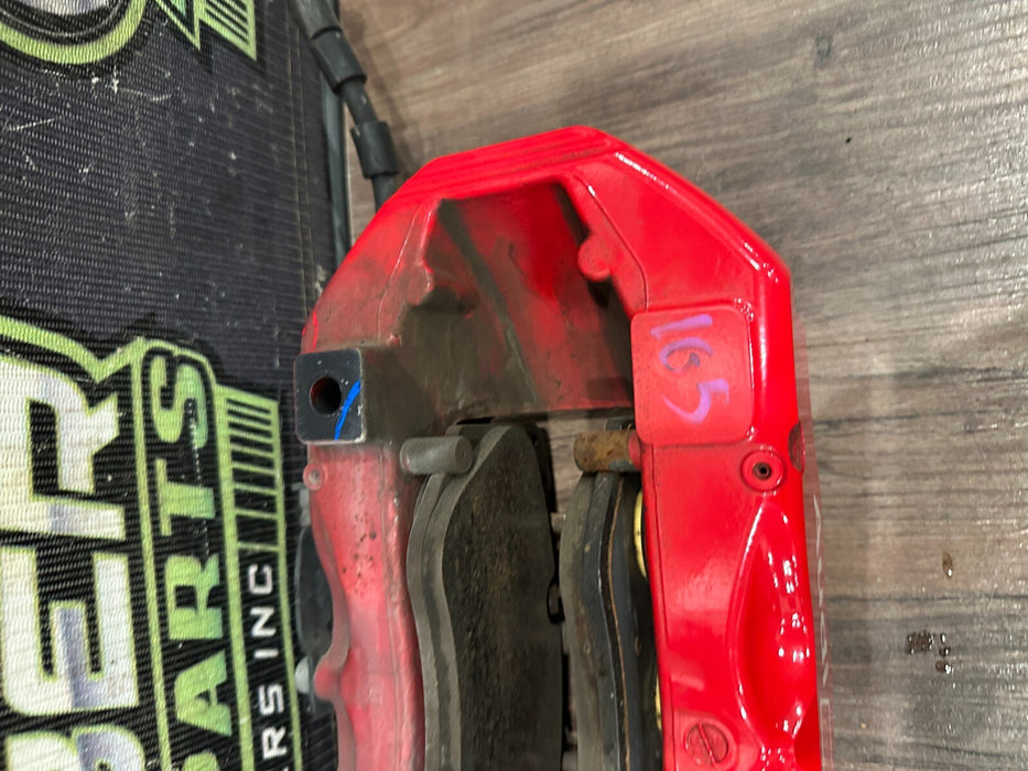 2021 AUDI R8 FRONT LEFT DRIVER RED CARBON CERAMIC BRAKE CALIPER OEM