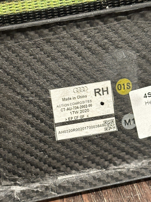 2021 AUDI R8 INTERIOR CARBON FIBER LEFT RIGHT KICK SCUFF PLATES OEM *READ*