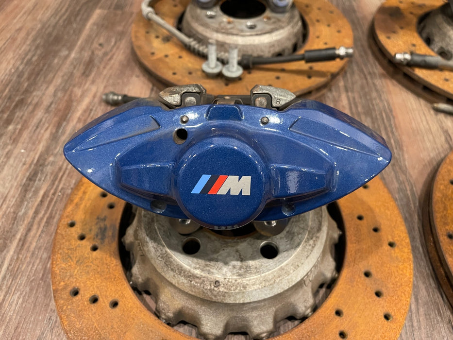 2020 BMW M4 F82 FRONT REAR  BLUE BREMBO BRAKE CALIPERS & ROTORS (448) OEM *READ