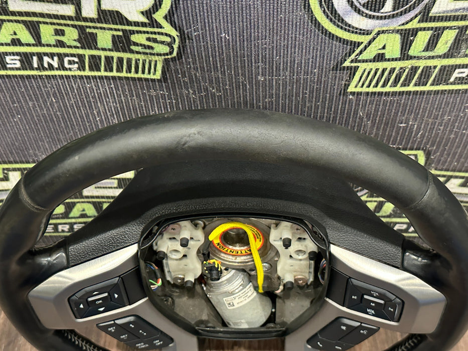 2023-2026 FORD F250 F350 F450 LEATHER STEERING WHEEL W ADAPTIVE CRUISE OEM *WEAR