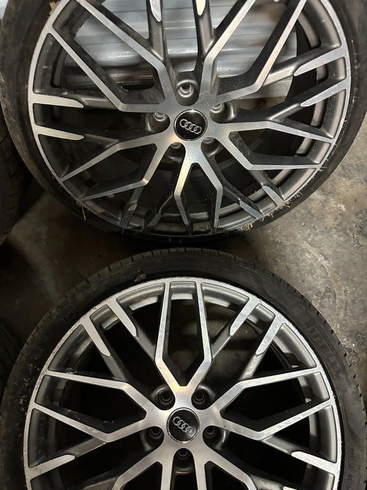 2017 2018 AUDI R8 20X8.5 5X112 20X11 FRONT REAR RIMS WHEELS SET ~CURBRASH~