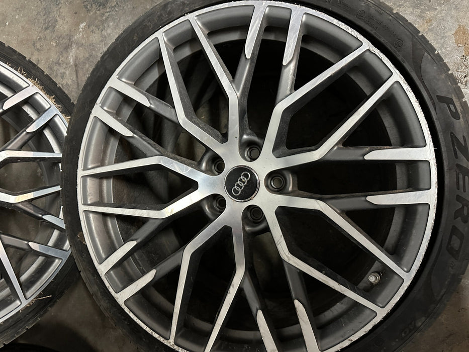 2017 2018 AUDI R8 20X8.5 5X112 20X11 FRONT REAR RIMS WHEELS SET ~CURBRASH~