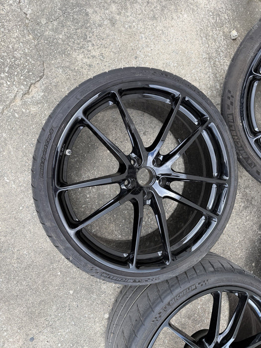 HRE P104 WHEELS 5X112 AUDI R8 HURACAN 20X9 +38 FRONT 20X12 +46 REAR GLOSS BLACK