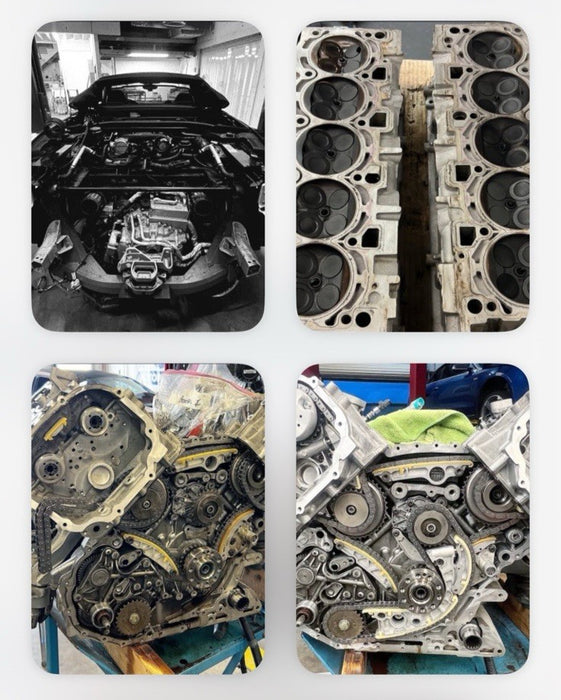 2014 AUDI R8 5.2L V10 ENGINE TRANSMISSION ESS SUPERCHARGER *BURNT* -BUILT BLOCK-