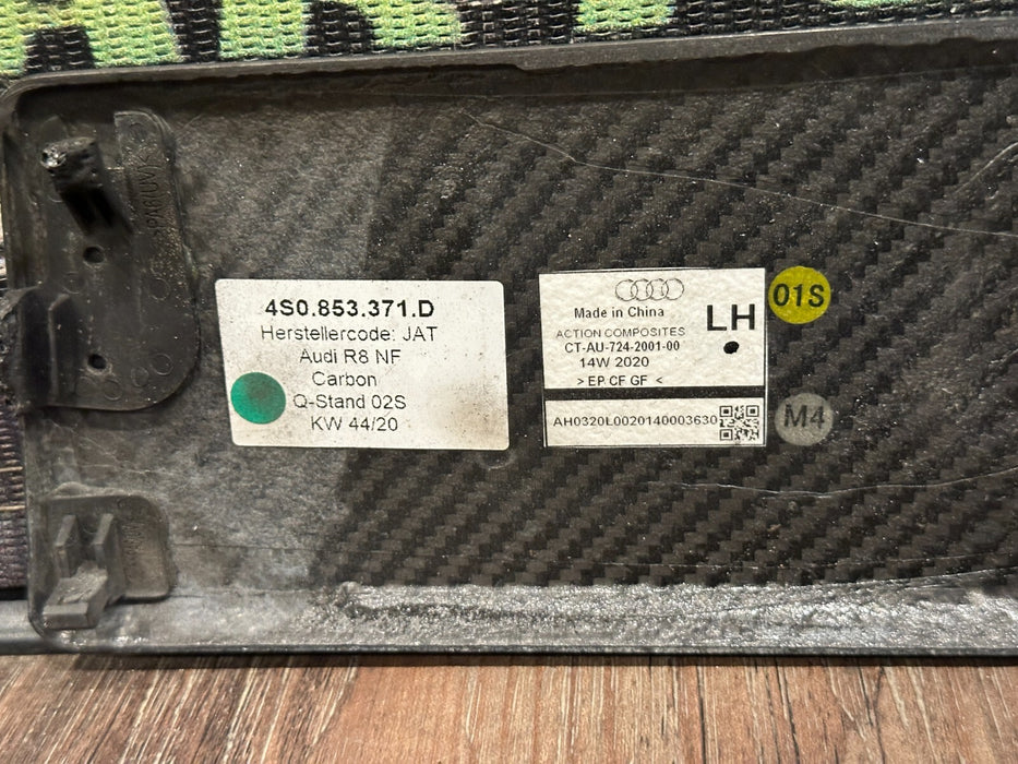 2021 AUDI R8 INTERIOR CARBON FIBER LEFT RIGHT KICK SCUFF PLATES OEM *READ*