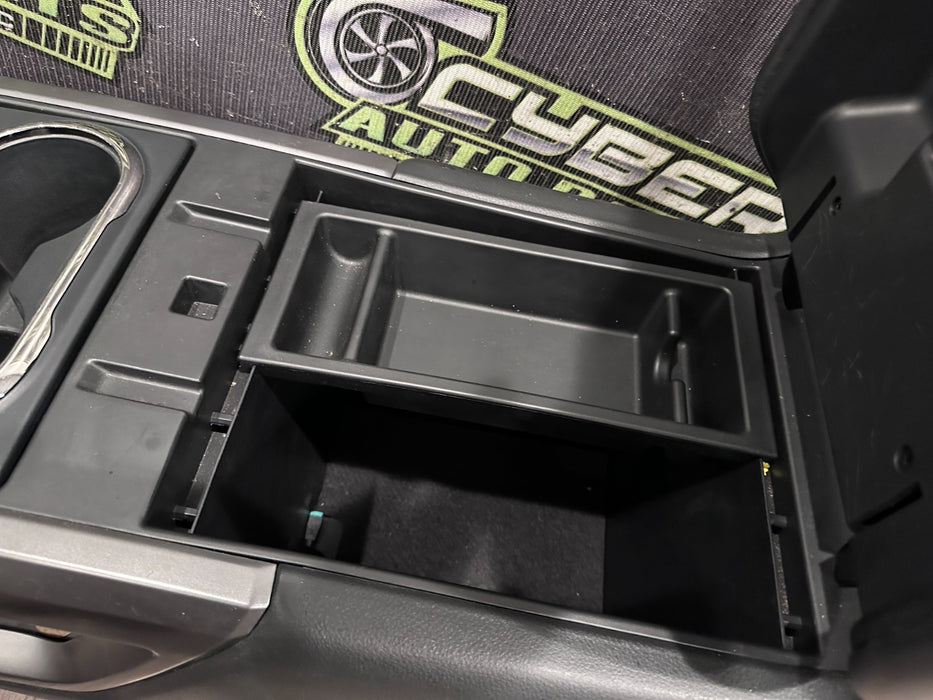 2017 NISSAN TITAN XD RESERVE BLACK LEATHER CENTER CONSOLE ASSEMBLY OEM *FLAW 14*