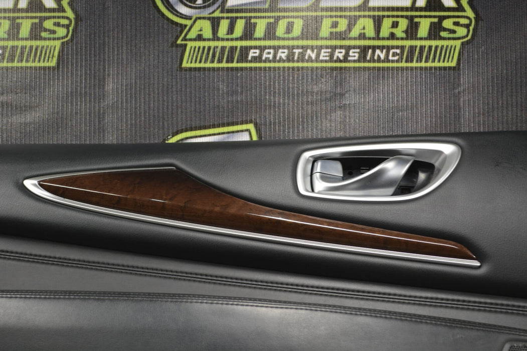 2013-2015 INFINITI JX35 QX60 REAR LEFT INTERIOR DOOR PANEL MAPLE WOOD TRIM OEM
