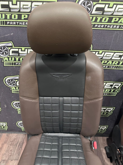 2017 NISSAN TITAN XD RESERVE FRONT LEFT RIGHT BROWN/BLACK SEATS OEM