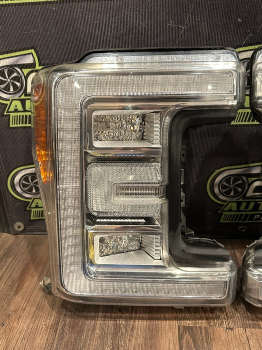 2017-2019 FORD F250 F350 F450 LEFT RIGHT LED HEADLIGHT PAIR OEM *YELLOWING