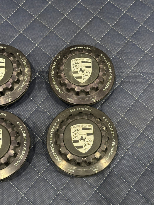 2014 PORSCHE 911 TURBO S 991 FRONT REAR LEFT RIGHT WHEEL CENTER LOCK CAPS OEM