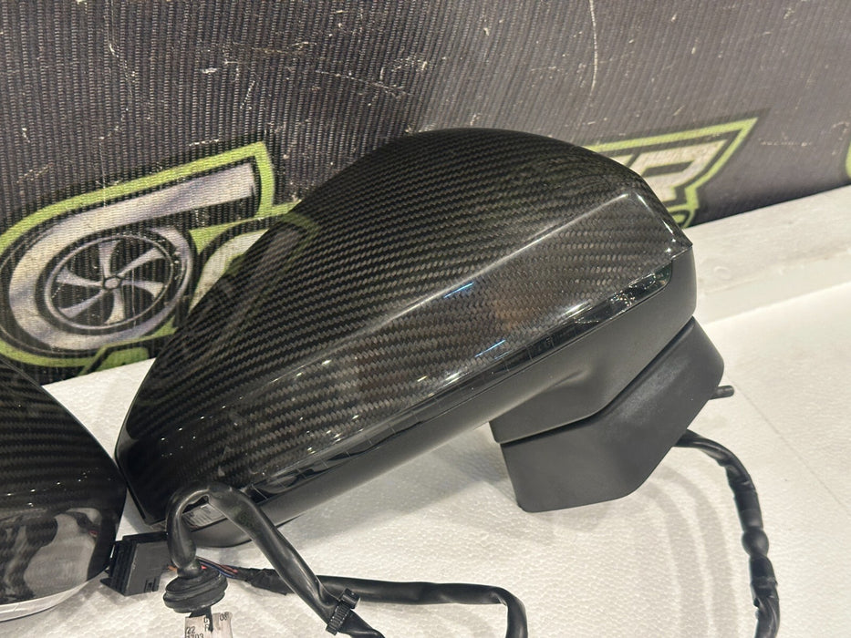 2017-2023 AUDI R8 CARBON FIBER DOOR MIRROR LEFT RIGHT PAIR OEM GENUINE