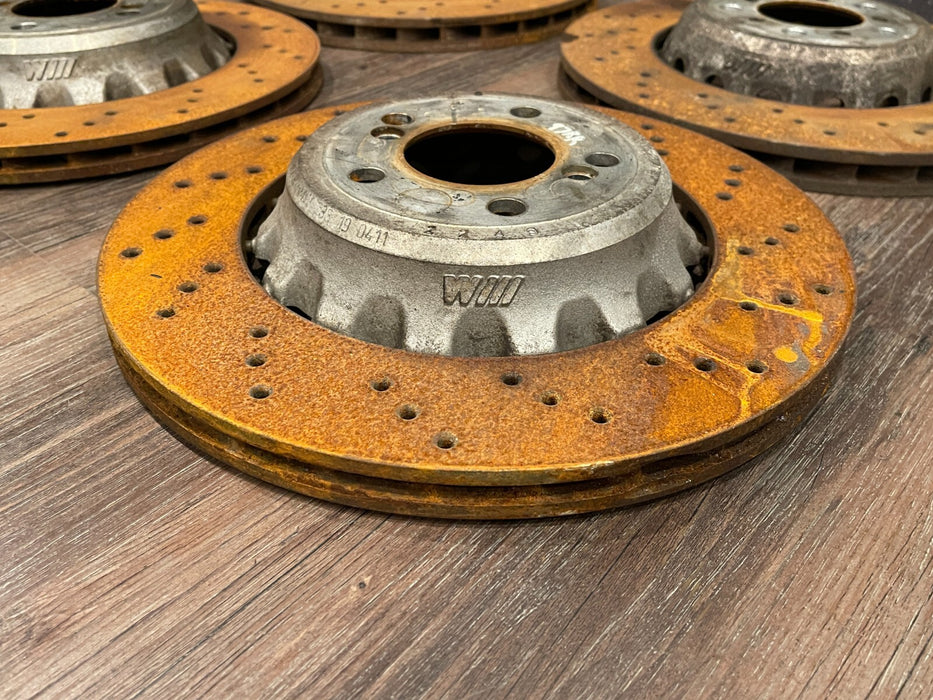 2020 BMW M4 F82 FRONT REAR LEFT RIGHT DRILLED BRAKE ROTORS OEM 23K MILES