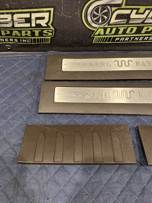 2017-2019 FORD F250 F350 F450 FRONT REAR KING RANCH BROWN KICK PLATES OEM *WEAR*