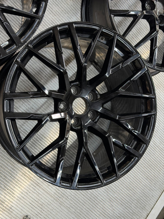 2017 2018 AUDI R8 GENUINE OEM 20" BLACK OPTIC WHEELS RIMS 4S0-601-025 SET (4)