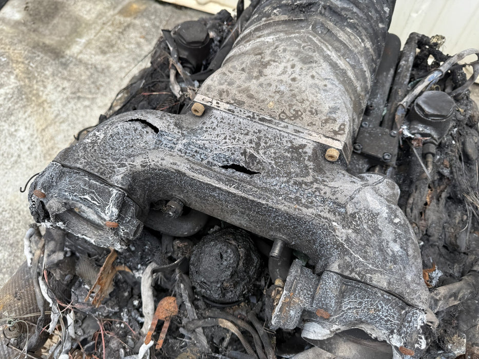 2014 AUDI R8 5.2L V10 ENGINE TRANSMISSION ESS SUPERCHARGER *BURNT* -BUILT BLOCK-