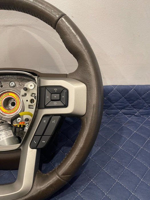 2017-2019 FORD F250 F350 KING RANCH STEERING WHEEL *NO FAULTS NO CODES OEM *WEAR