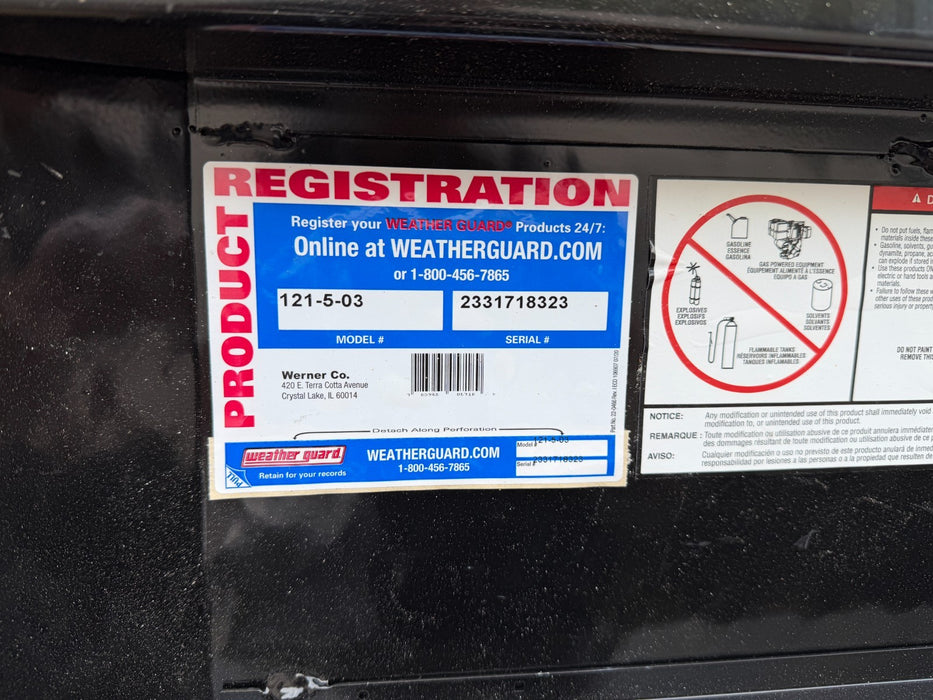 72 in. Gloss Black Aluminum Full Size Low Profile Crossbed Truck Tool Box