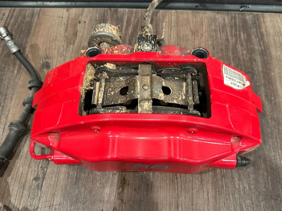 2017 AUDI R8 RED BRAKE CALIPER SET OEM *PAINT CHIPS 9,10*