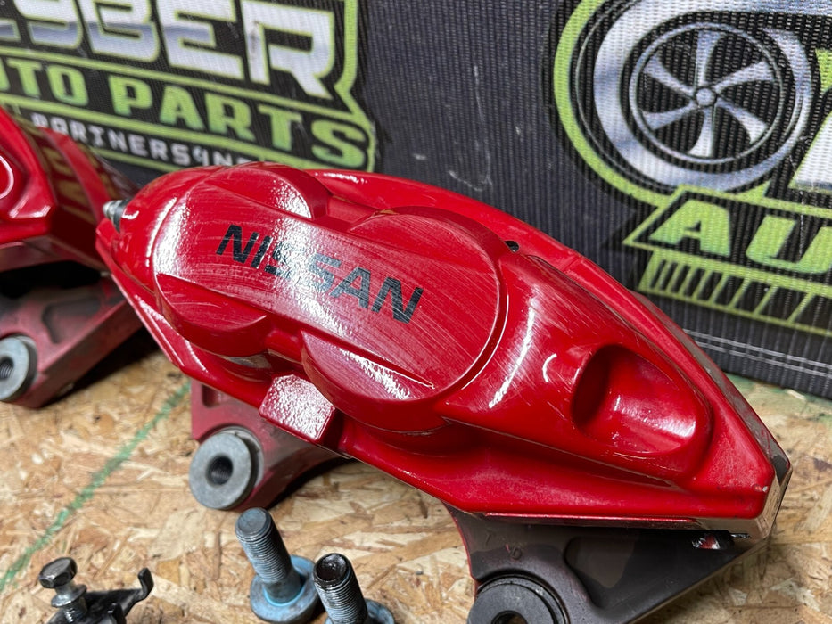 2014 NISSAN 370Z NISMO AKEBONO BRAKE CALIPERS/ROTORS/BRAKE LINES FRONT REAR OEM