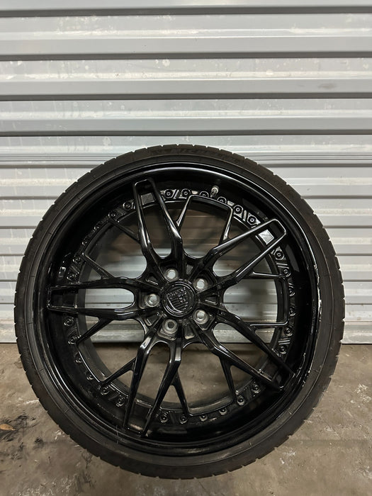 2021 AUDI R8 20X9 5X112 ANRKY FRONT WHEEL RIM TIRE GENUINE OEM ~MINOR BENT~