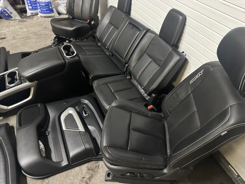 2016-2019 NISSAN TITAN PRO-4X BLACK INTERIOR SEATS CENTER CONSOLE DOOR PANELS