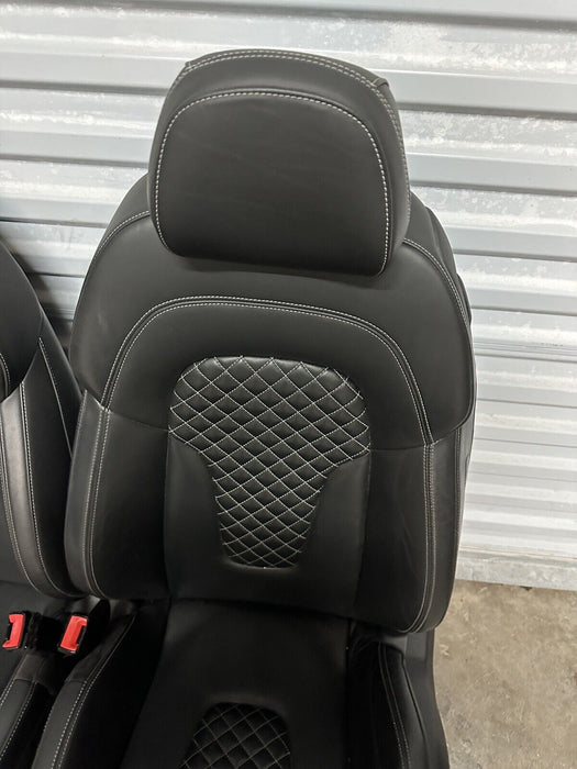 2011 2014 AUDI R8 5.2L V10 WHITE DIAMONDS STITCHING LEATHER BUCKET SEATS OEM