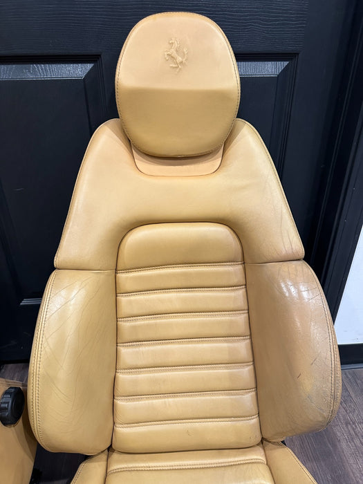 FERRARI 360 FRONT LEFT RIGHT BEIGE TAN SEATS OEM *NORMAL WEAR 6-8,10-12*