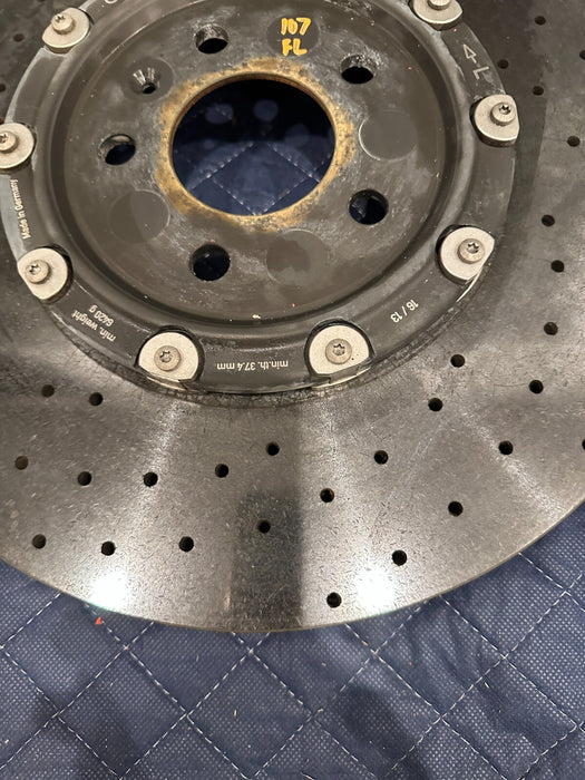 2014 AUDI R8  FRONT DRIVER LEFT CARBON CERAMIC BRAKE ROTOR OEM 420 615 301 K