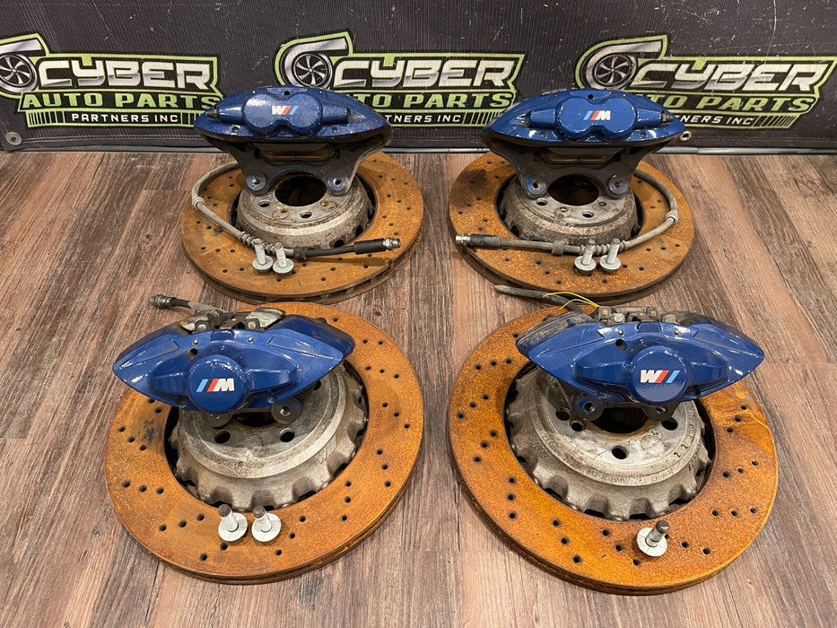 2020 BMW M4 F82 FRONT REAR  BLUE BREMBO BRAKE CALIPERS & ROTORS (448) OEM *READ