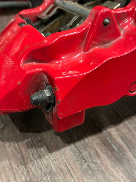 2017 AUDI R8 RED BRAKE CALIPER SET OEM *PAINT CHIPS 9,10*