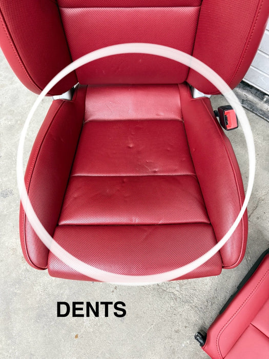 2014 PORSCHE 911 TURBO S 991 FRONT REAR SEATS RED OEM GENUINE