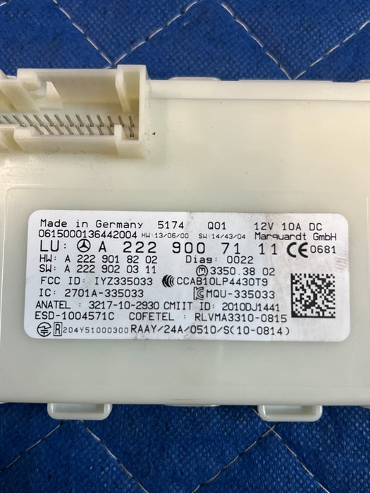 2015 MERCEDES-BENZ C63S AMG OEM KEYLESS MULTIFUNCTION CONTROL MODULE 2229007111