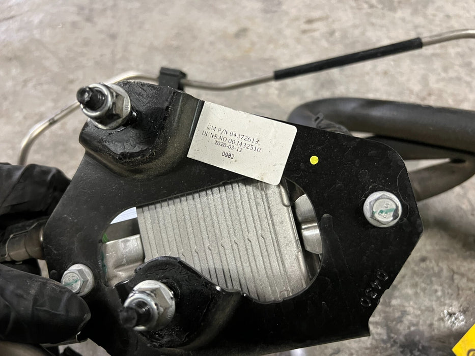 2020 2021 2022 GMC SIERRA 2500 DIESEL FUEL COOLER W/ LINES ASSEMBLY OEM 84372613