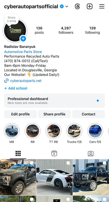 2014-15 AUDI R8 V10 FRONT PASSENGER  RIGHT AUXILIARY RADIATOR W/ FAN ASSY OEM