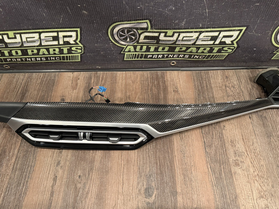 2024 BMW M3 M4 G80 G82 CARBON FIBER DASH AIR VENT SHIFTER BEZEL CONSOLE STORAGE
