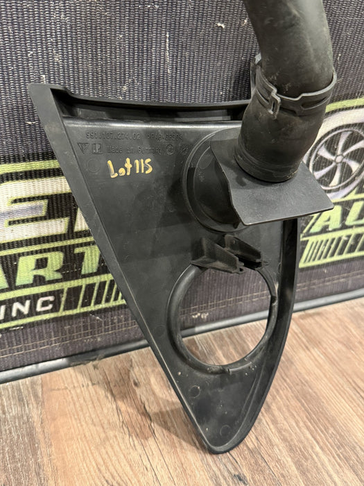 2014 PORSCHE 911 TURBO S 991 ENGINE OIL BRACKET W FILLER TUBE